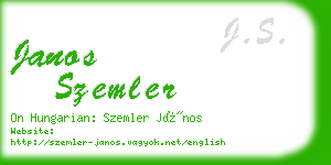 janos szemler business card